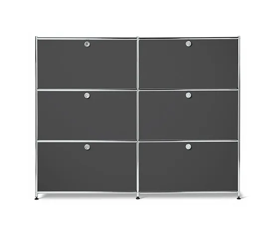Kommode Metall »CN3« mit 6 Klappenfächern, groß, grau