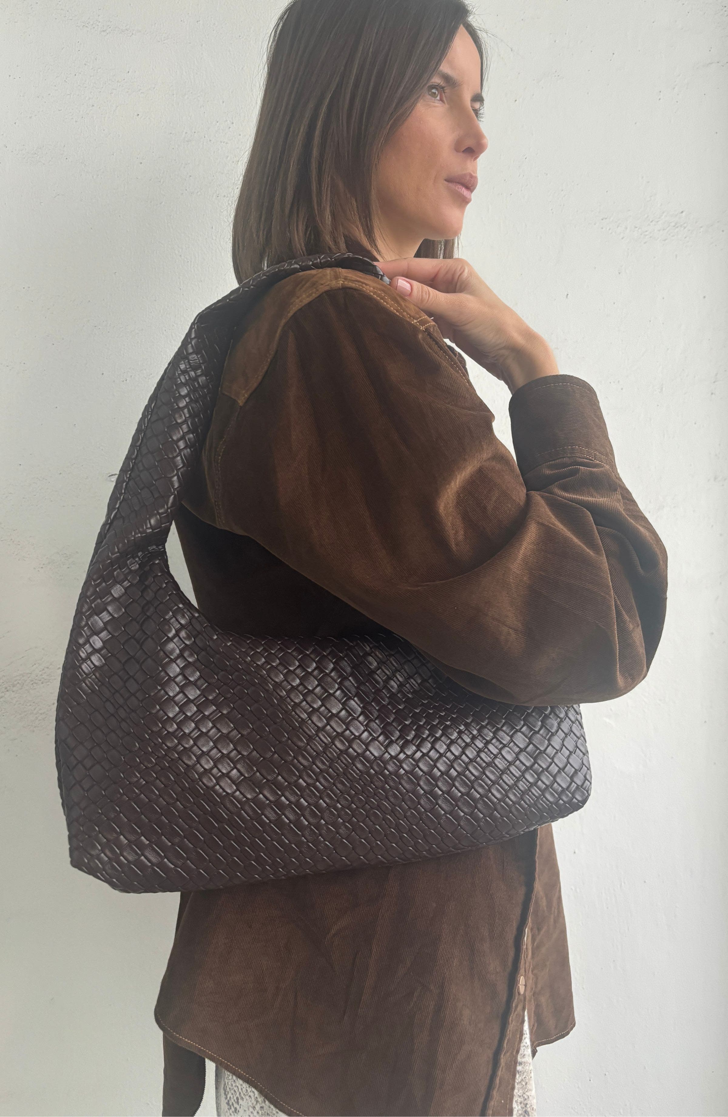 Adornia Woven Hobo Bag