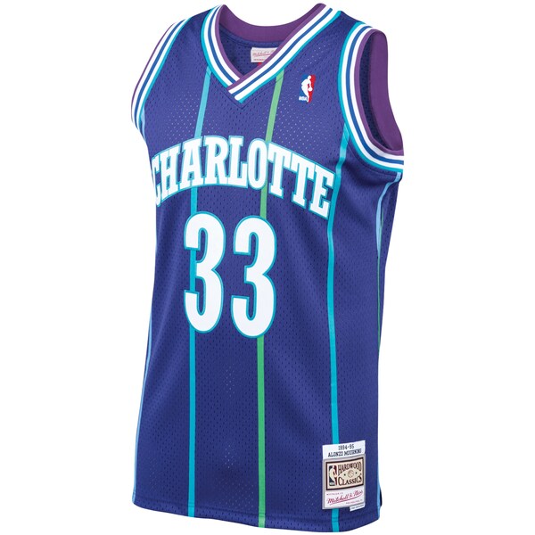 Alonzo Mourning Charlotte Hornets 1994/95 Hardwood Classics Swingman Jersey - Purple