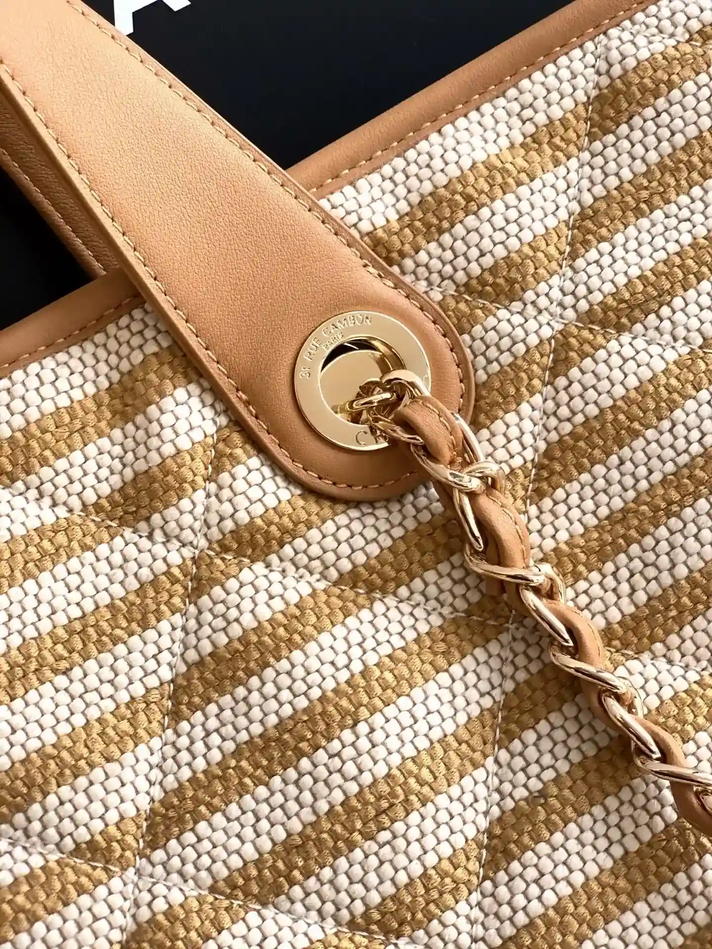 Chanel Brown Straw Woven Tote Bag product photo from LabelPicks