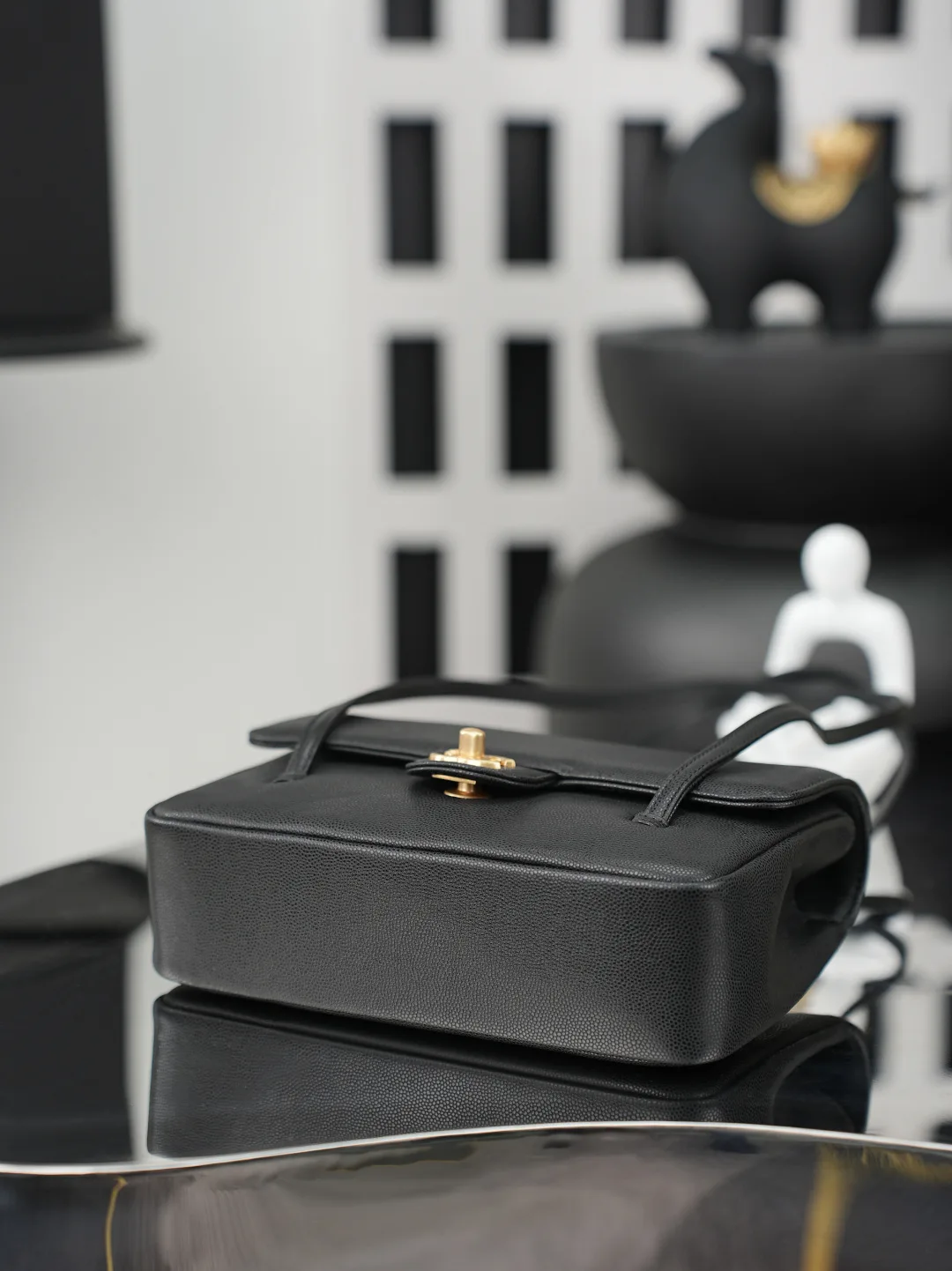 Chanel Black Grained Leather Shoulder Bag product photo from LabelPicks