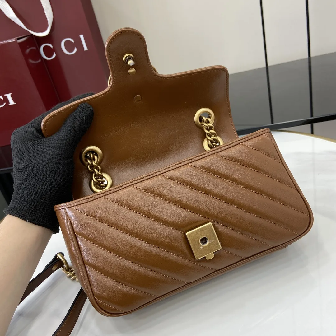 Gucci Brown Marmont GG Supreme Canvas Crossbody Bag product photo from LabelPicks