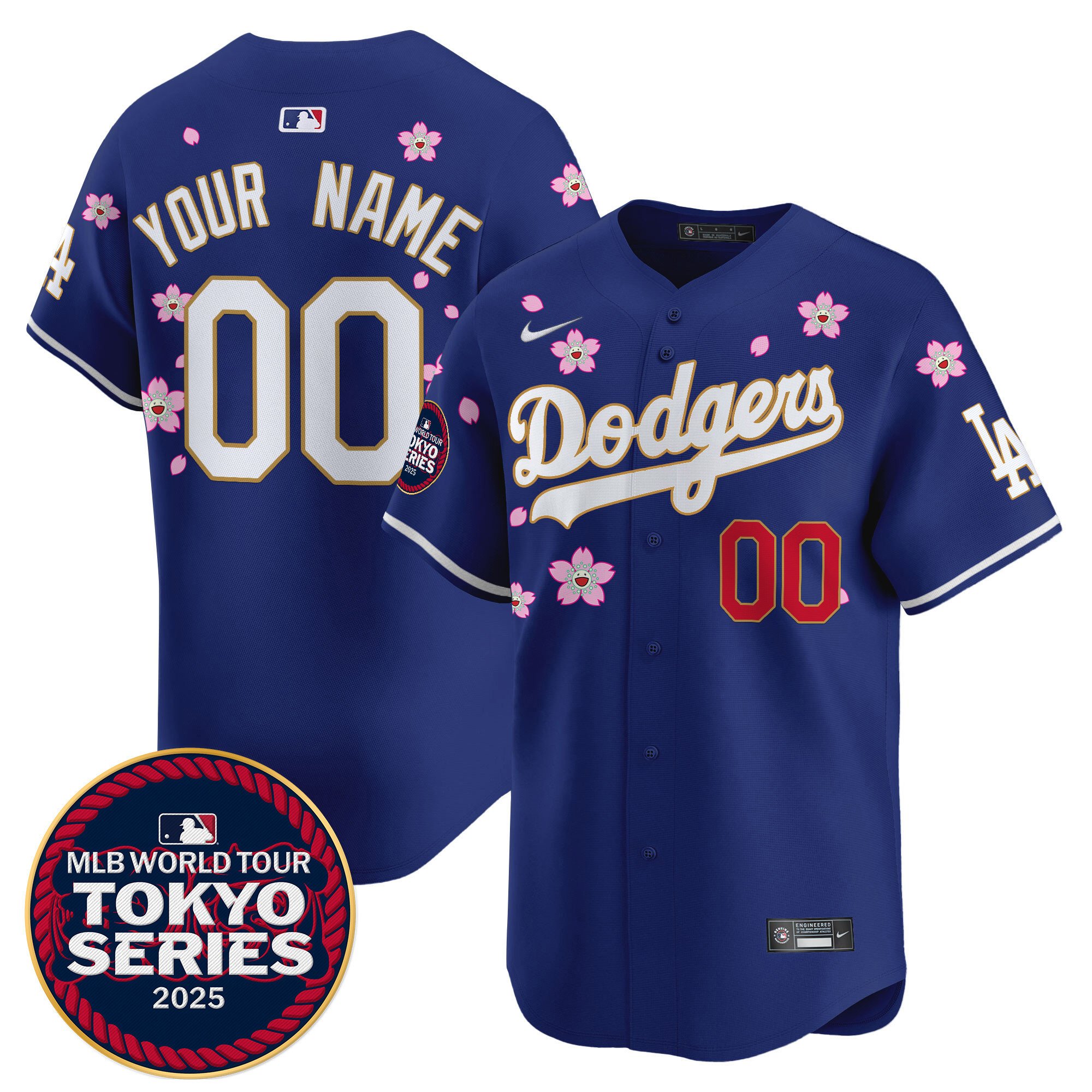 Los Angeles Dodgers Nike 2025 Tokyo Series Vapor Premier Limited Jersey - Royal - Custom
