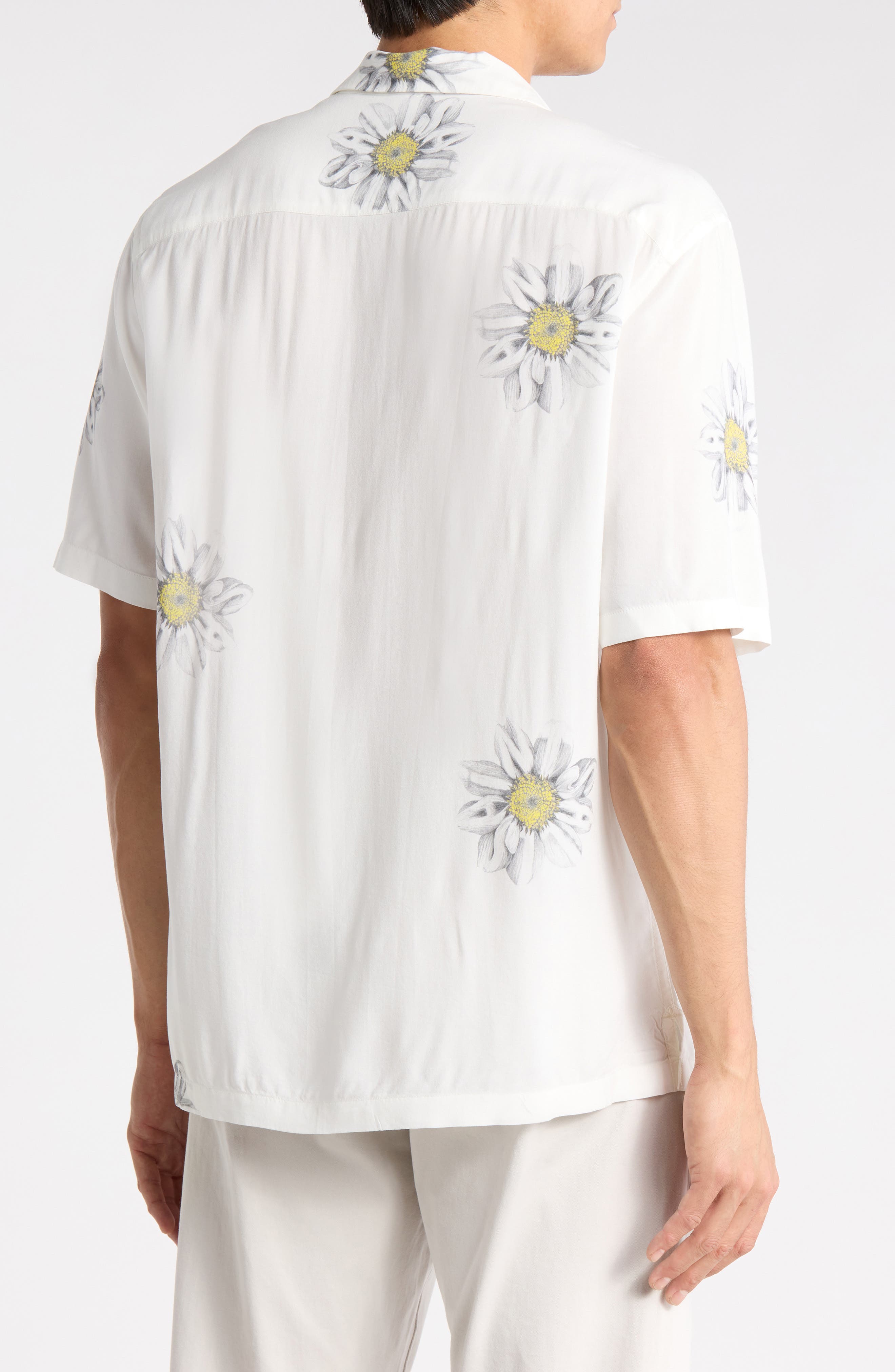AllSaints Petal Print Relaxed Fit Camp Shirt
