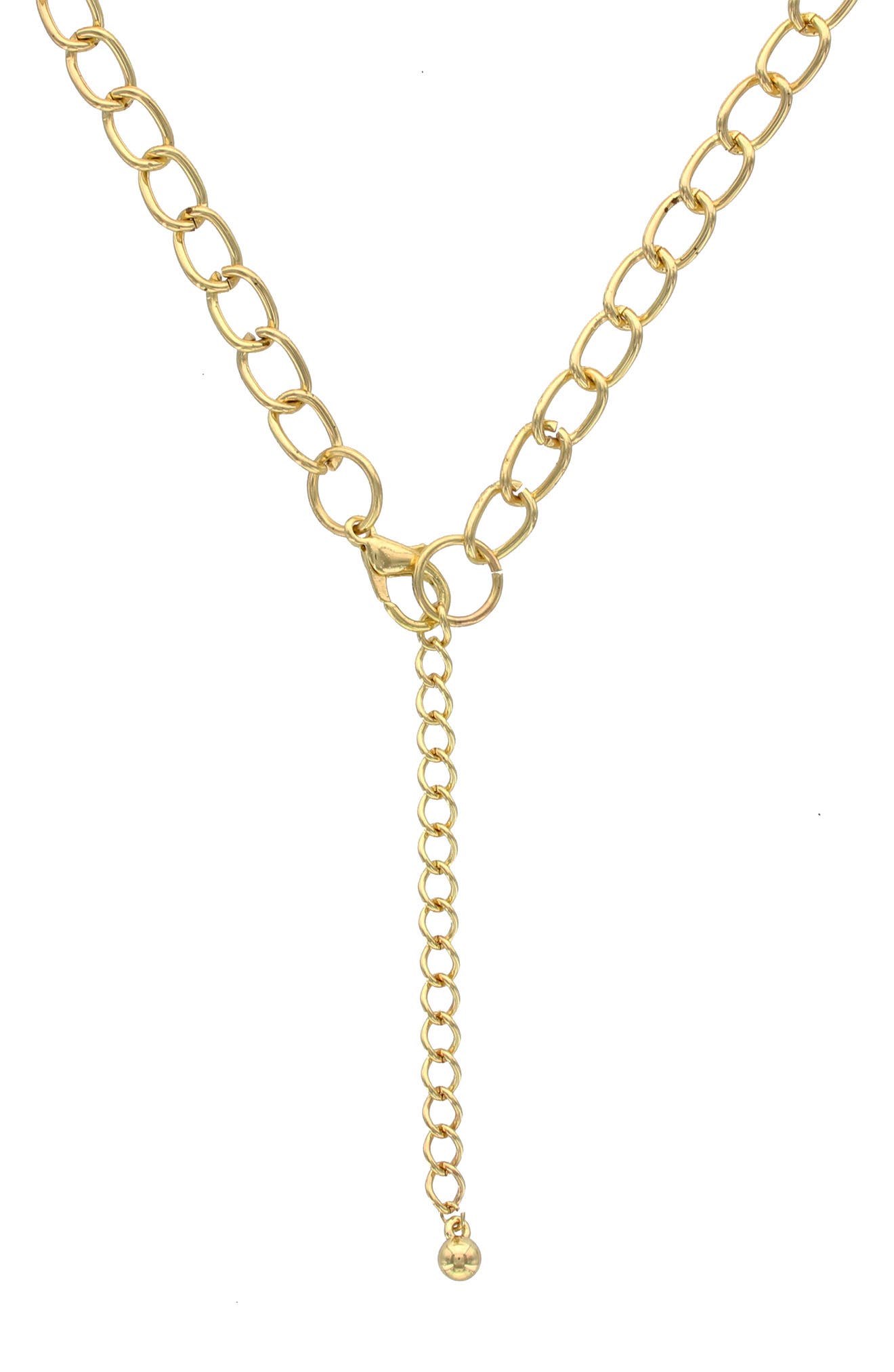 OLIVIA WELLES 14K Gold Plated Crystal Edged Link Necklace