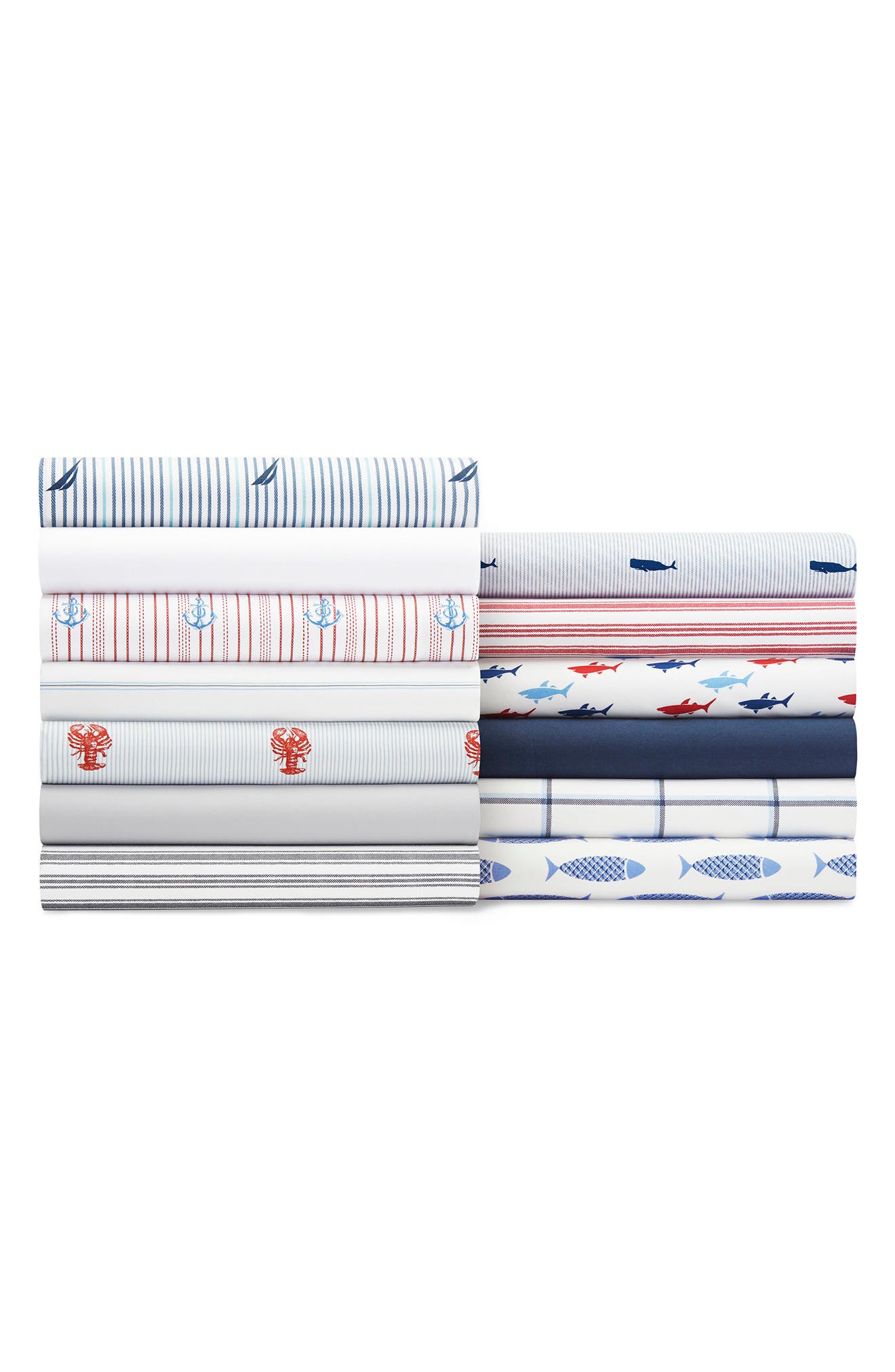 Nautica Skippers Island Blue Cotton Percale Sheet Set