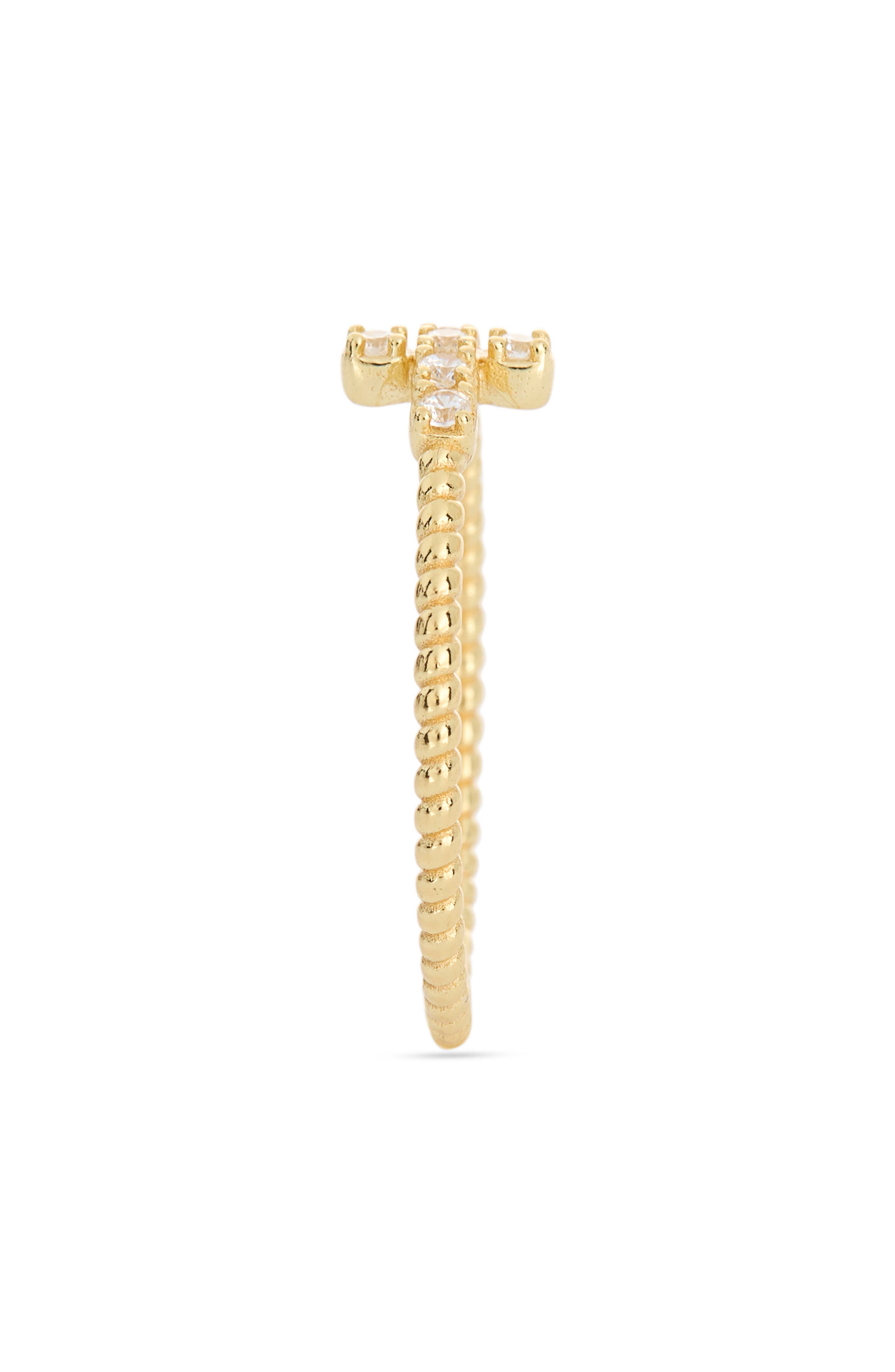 ARGENTO VIVO Cubic Zirconia Sideways Cross Ring