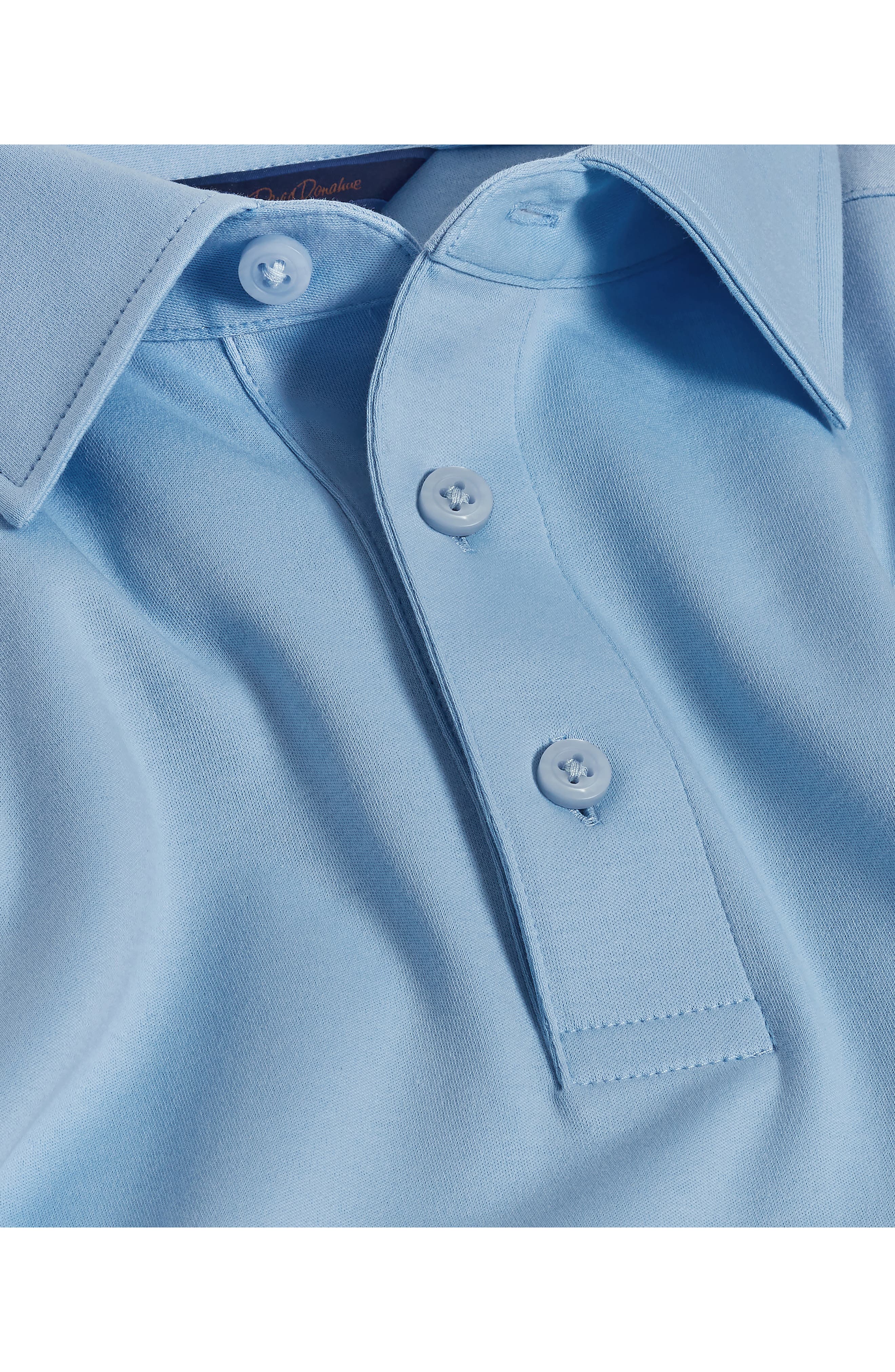 David Donahue Solid Interlock Cotton Polo