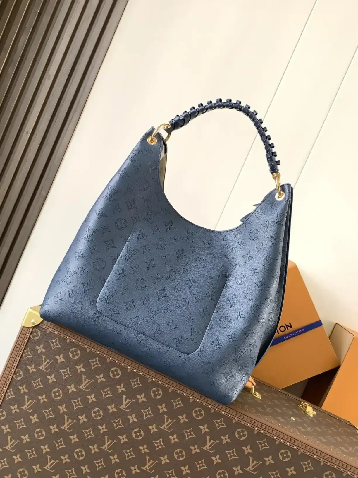 Louis Vuitton Navy Woven Leather Tote Bag product photo from LabelPicks