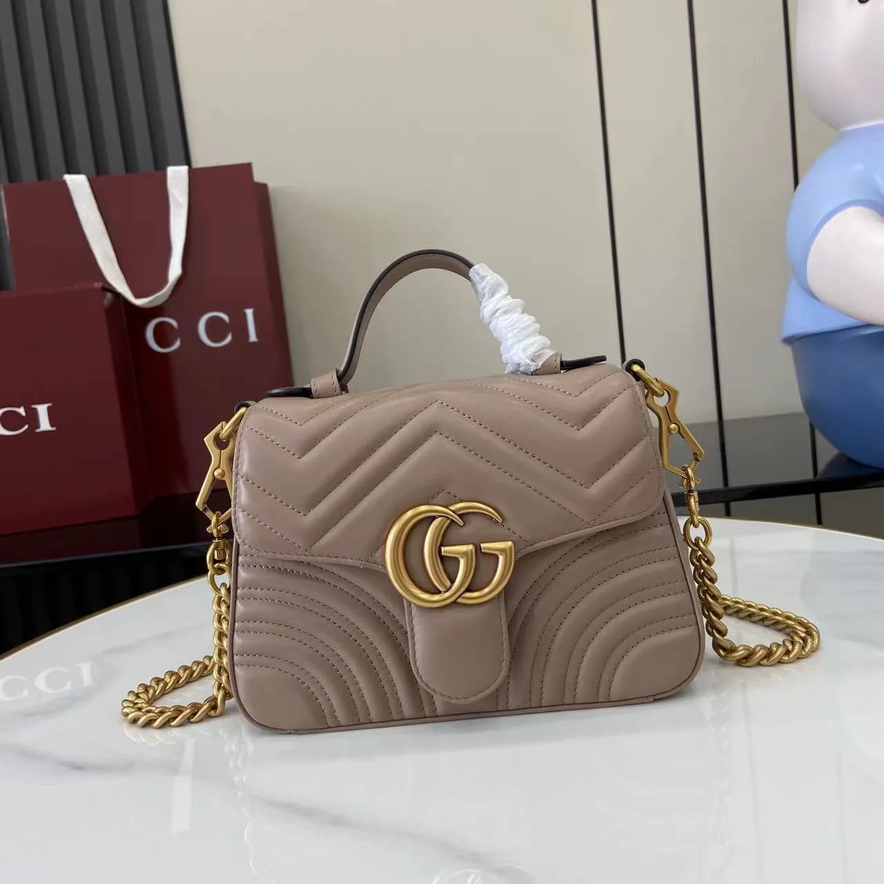Gucci GG Supreme Canvas Marmont Top Handle Bag product photo from LabelPicks