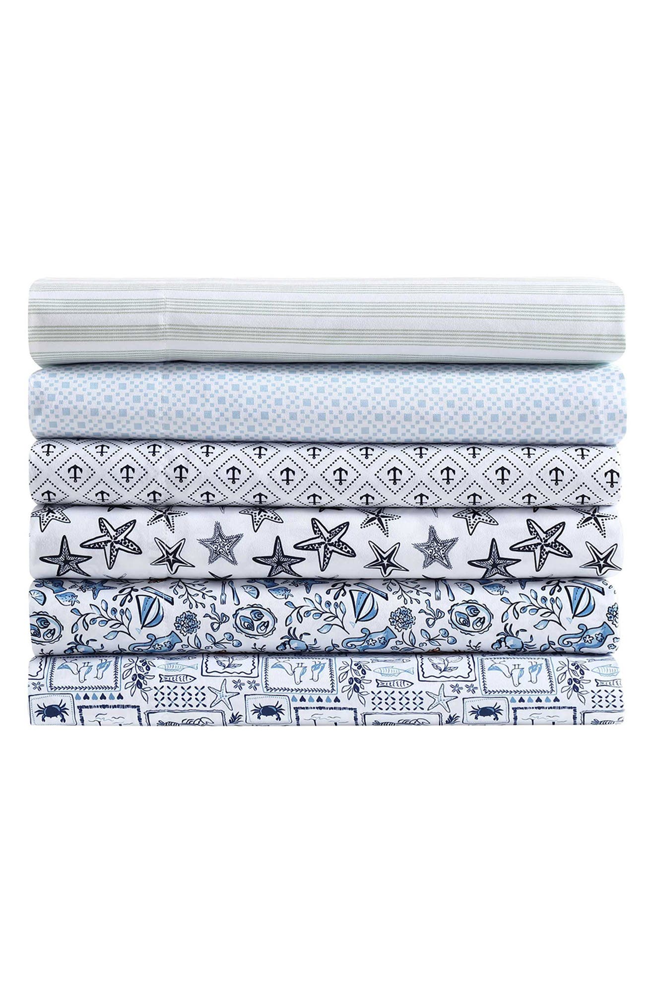 Nautica Beach Collage Cooling Microfiber Sheet Set