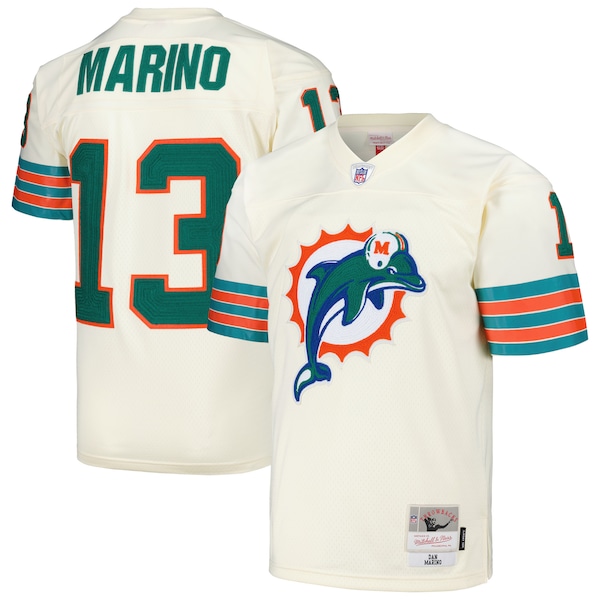 Dan Marino Miami Dolphins Chainstitch Legacy Jersey - Cream