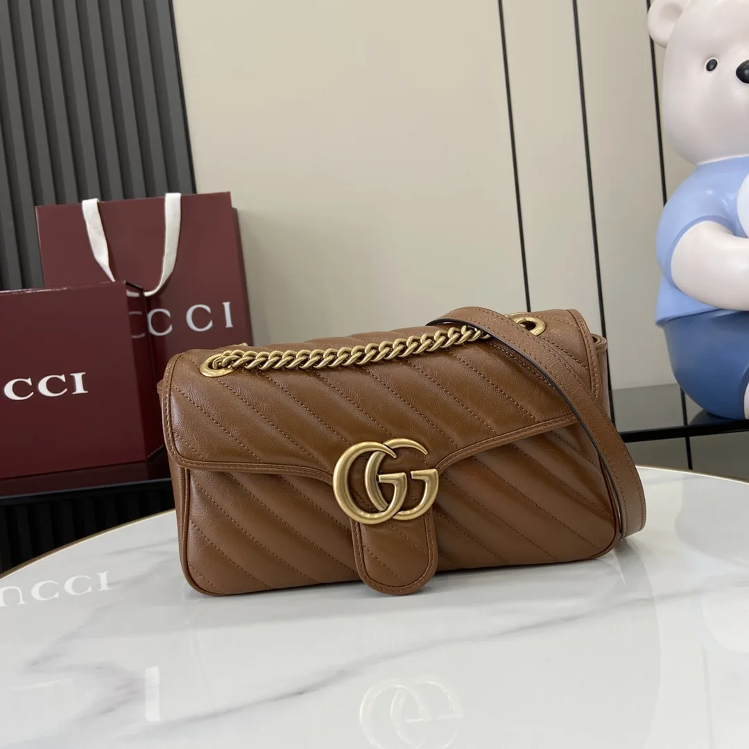 Gucci Brown Marmont GG Supreme Canvas Shoulder Bag product photo from LabelPicks