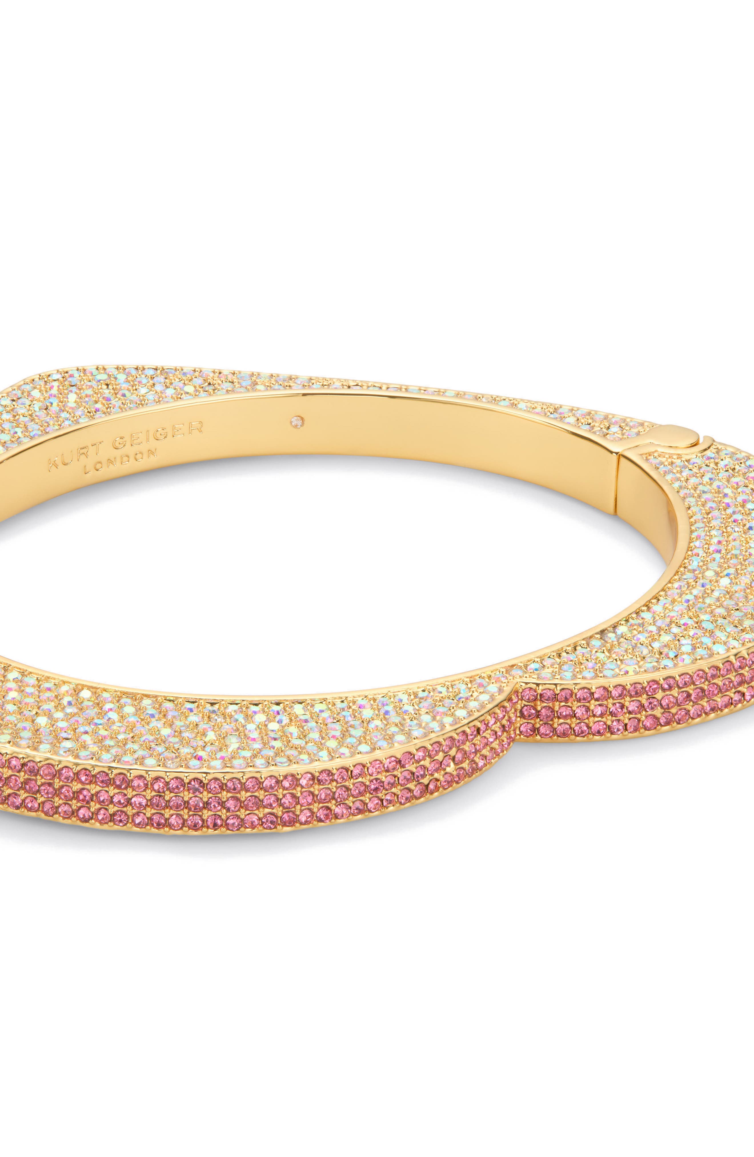 Kurt Geiger London Pavé Crystal Heart Bangle Bracelet