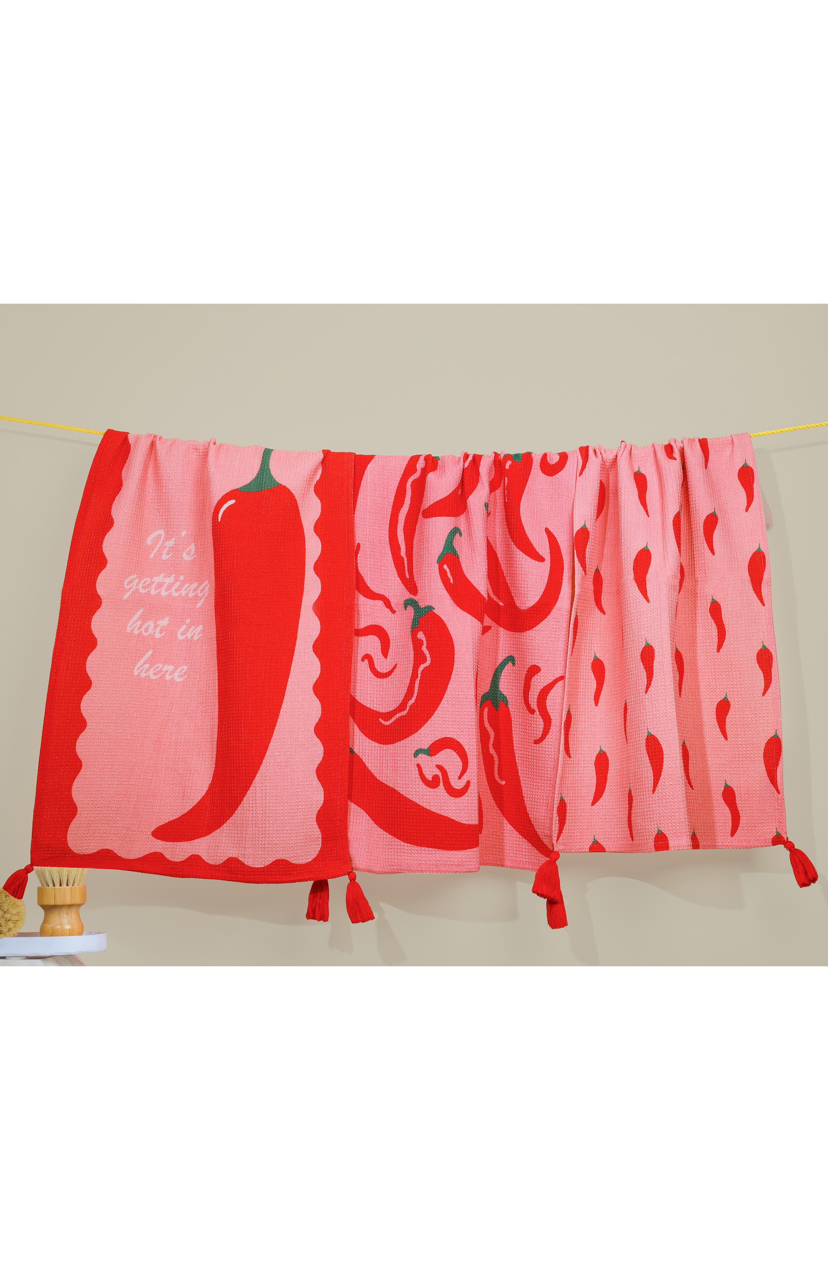 Tiramisu Set of Three It's Getting Hot in Here Chili Kitchen Towels