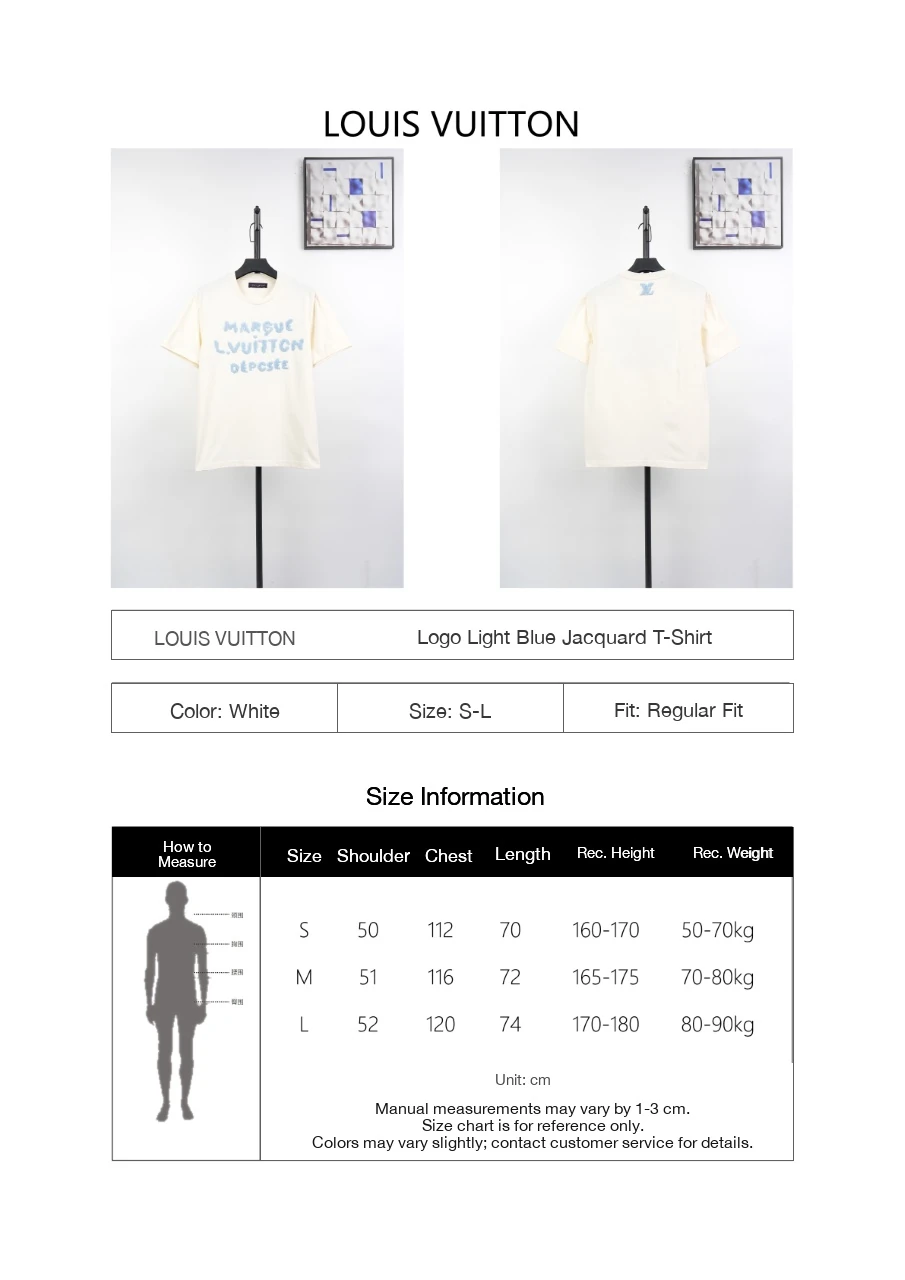 Louis Vuitton Off White Light Blue Monogram Letter Jacquard T-Shirt product photo from LabelPicks