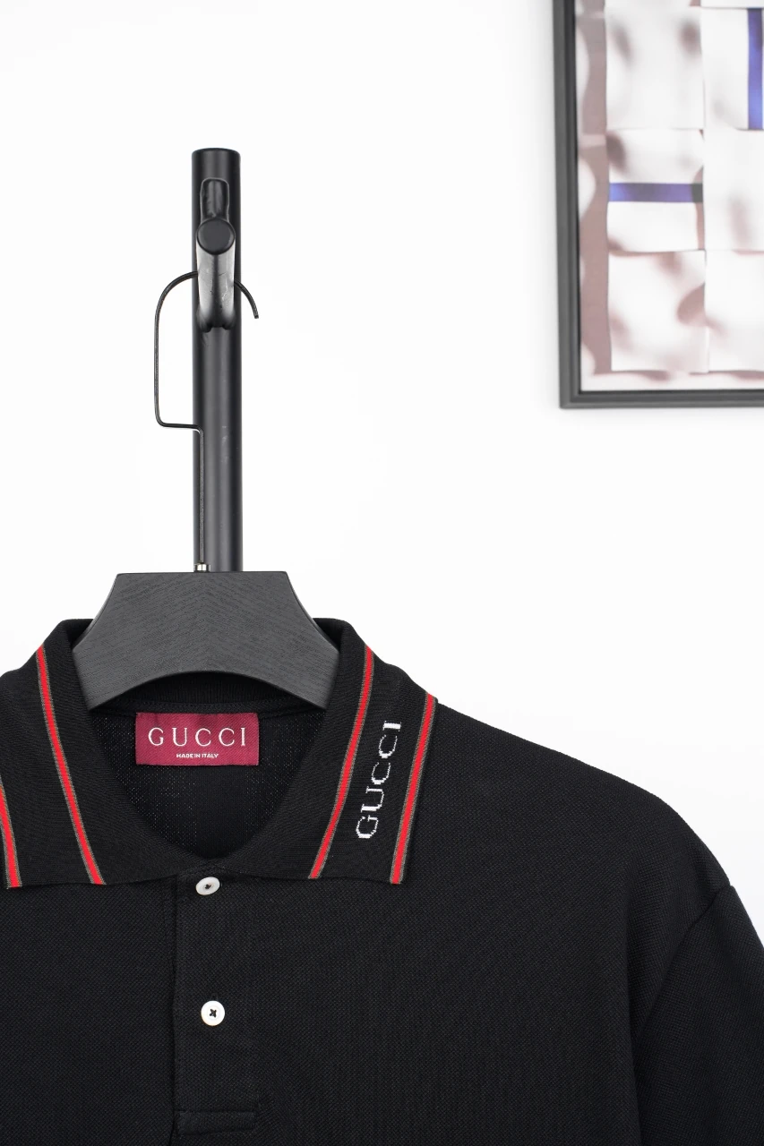 GUCCI Black G-Letter Collar Polo Shirt product photo from LabelPicks
