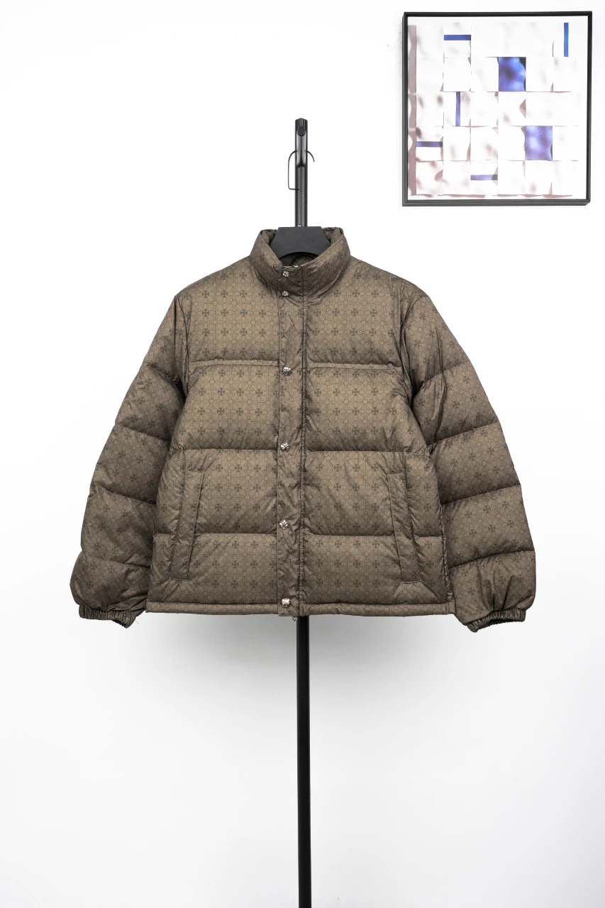 Chrome Hearts Army Green Tonal Allover Puffer Jacket product photo from LabelPicks