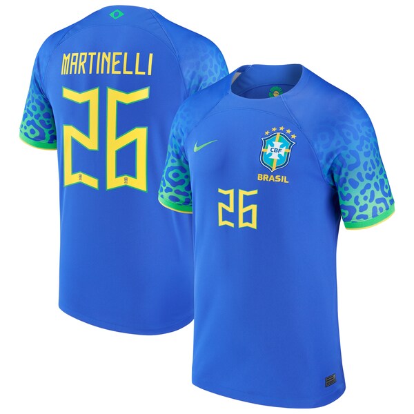 Gabriel Martinelli Brazil National Team Nike 2022/23 Replica Away Jersey - Blue
