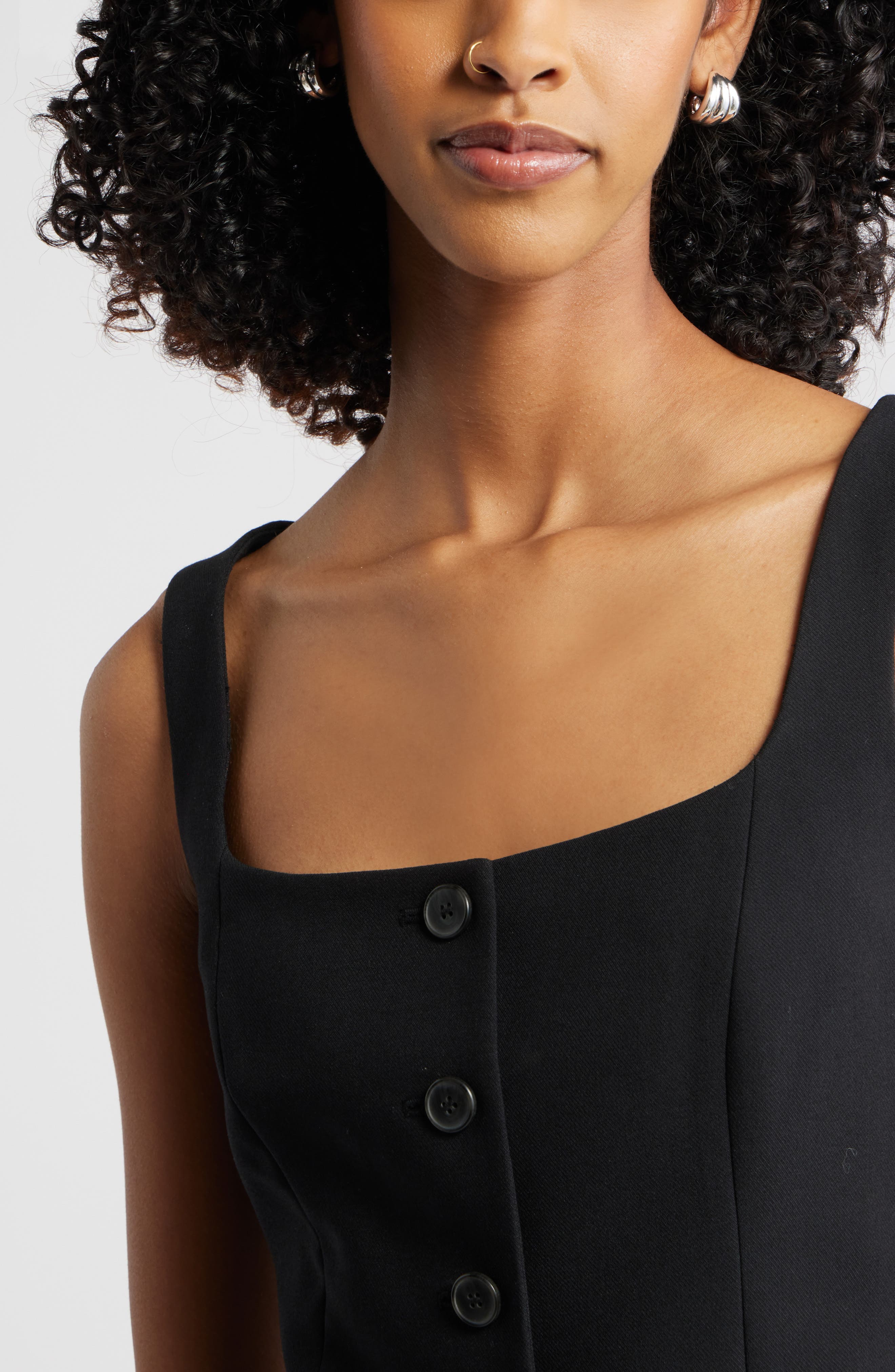 Open Edit Wide Ridged Huggie Hoop Earrings