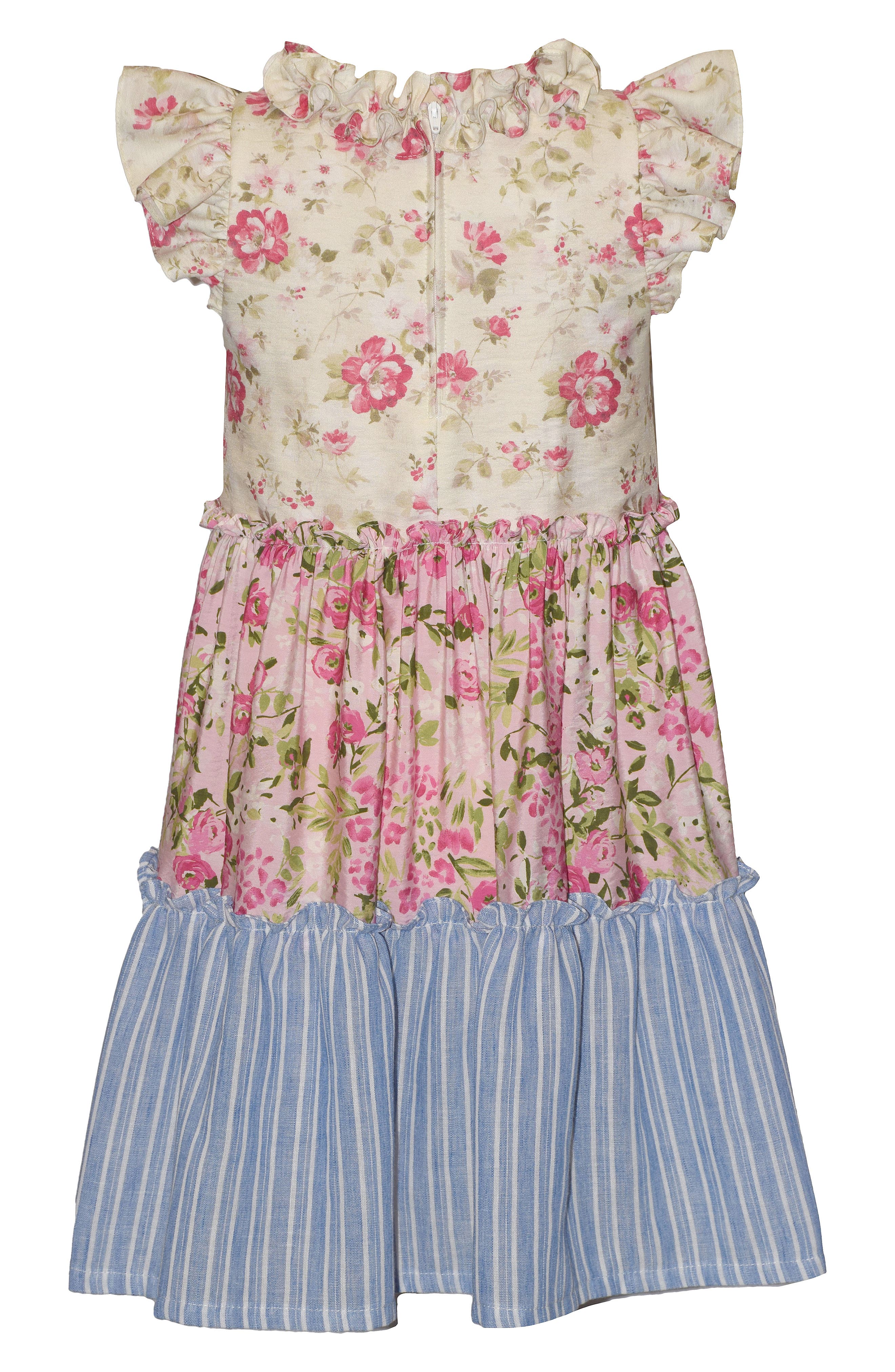 Iris & Ivy Kids' Mixed Print Ruffle Neck Dress