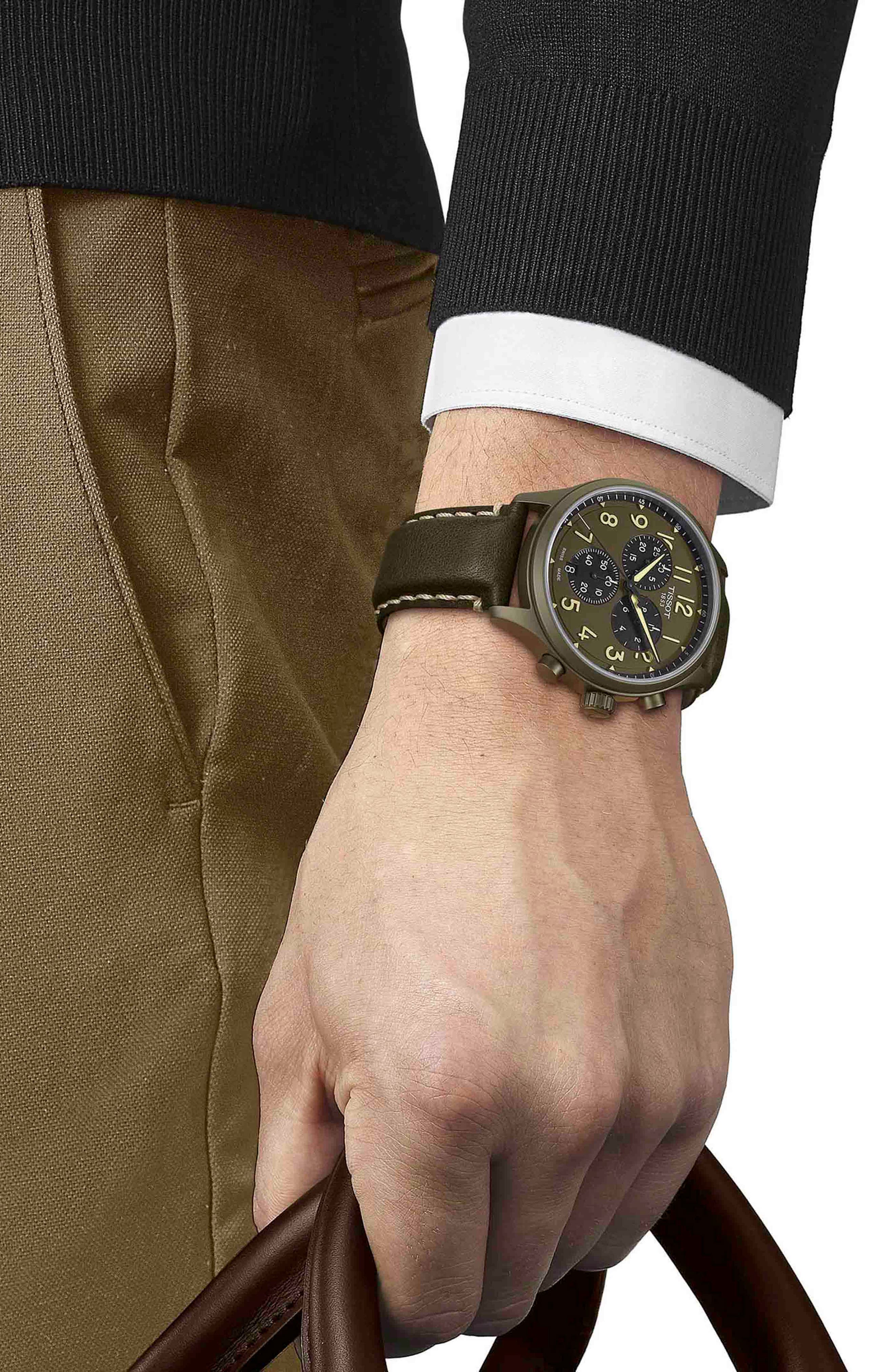 Tissot Chrono XL Chronograph Leather Strap Watch, 45mm