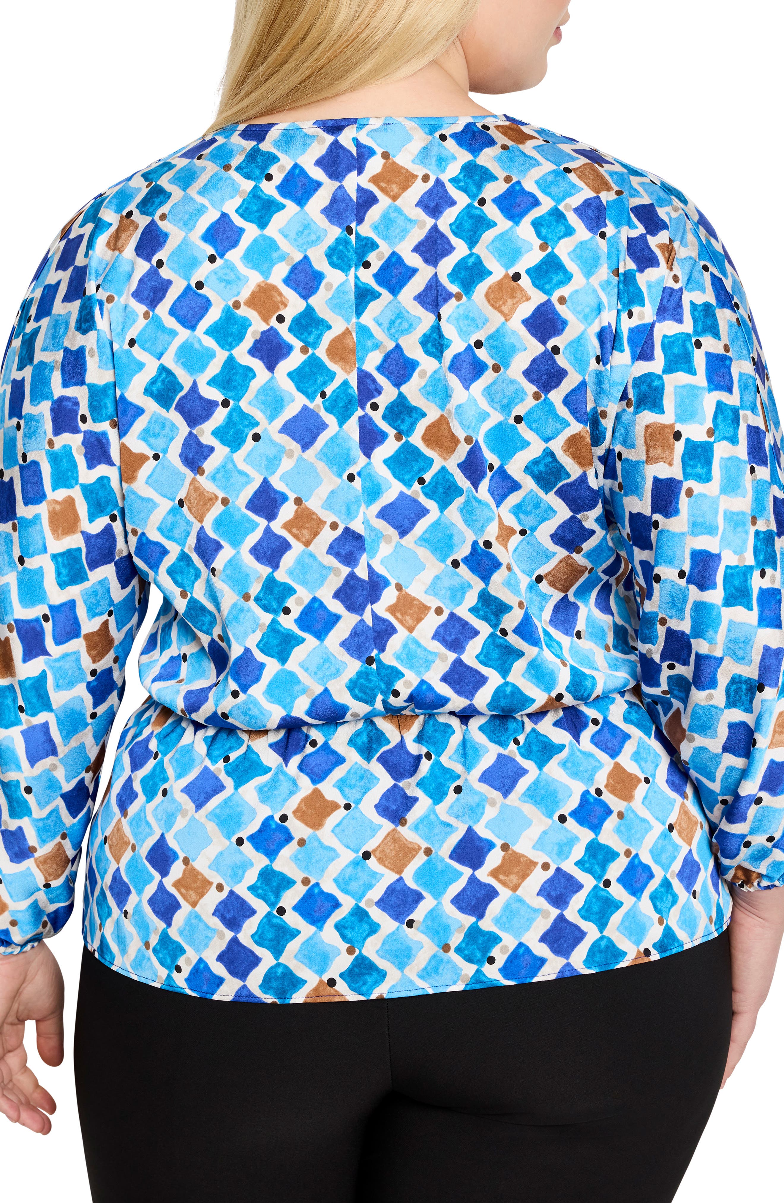 NIC+ZOE Sofia Mosaic Print Peplum Top