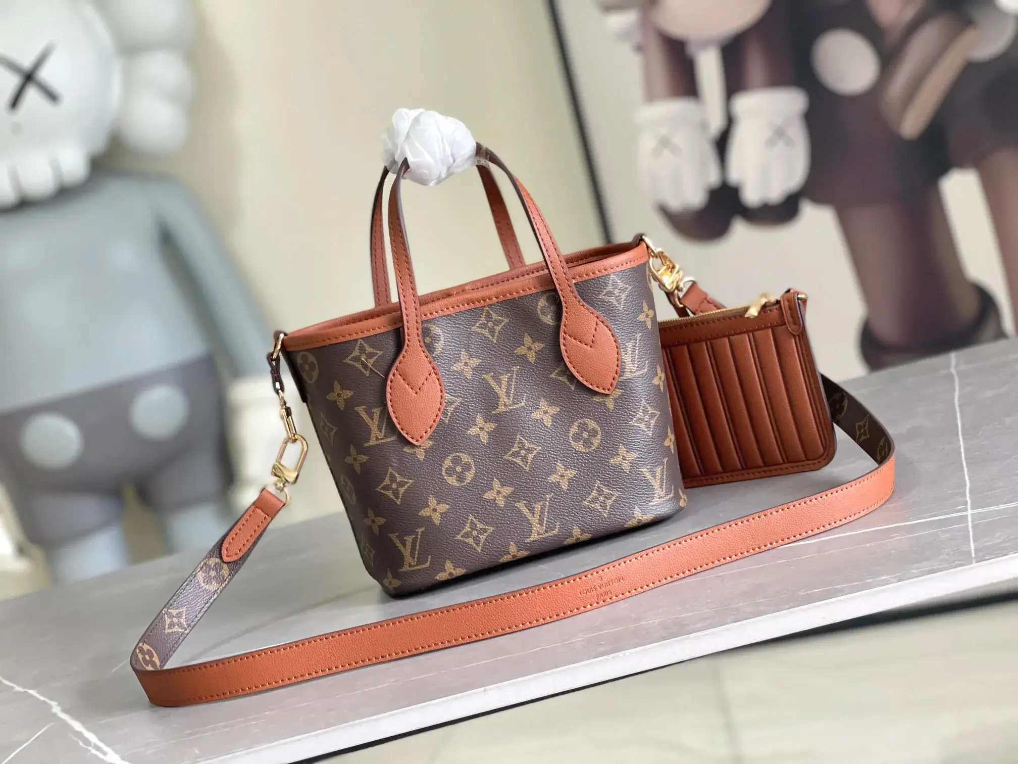 Louis Vuitton Black Neverfull Grained Leather Shoulder Bag product photo from LabelPicks