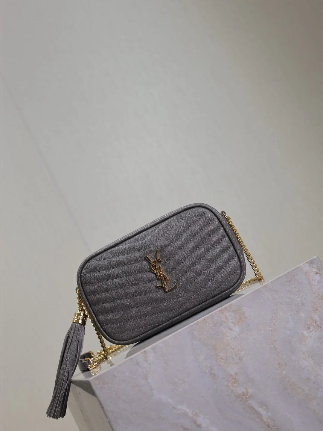 Saint Laurent Grey Calfskin Shoulder Bag product photo from LabelPicks
