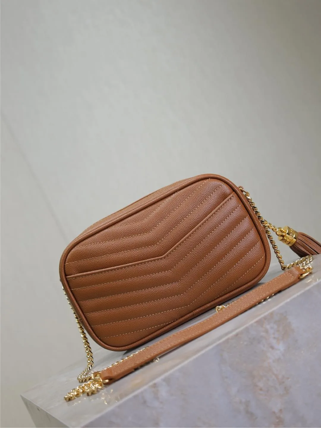 Saint Laurent Brown Calfskin Shoulder Bag product photo from LabelPicks