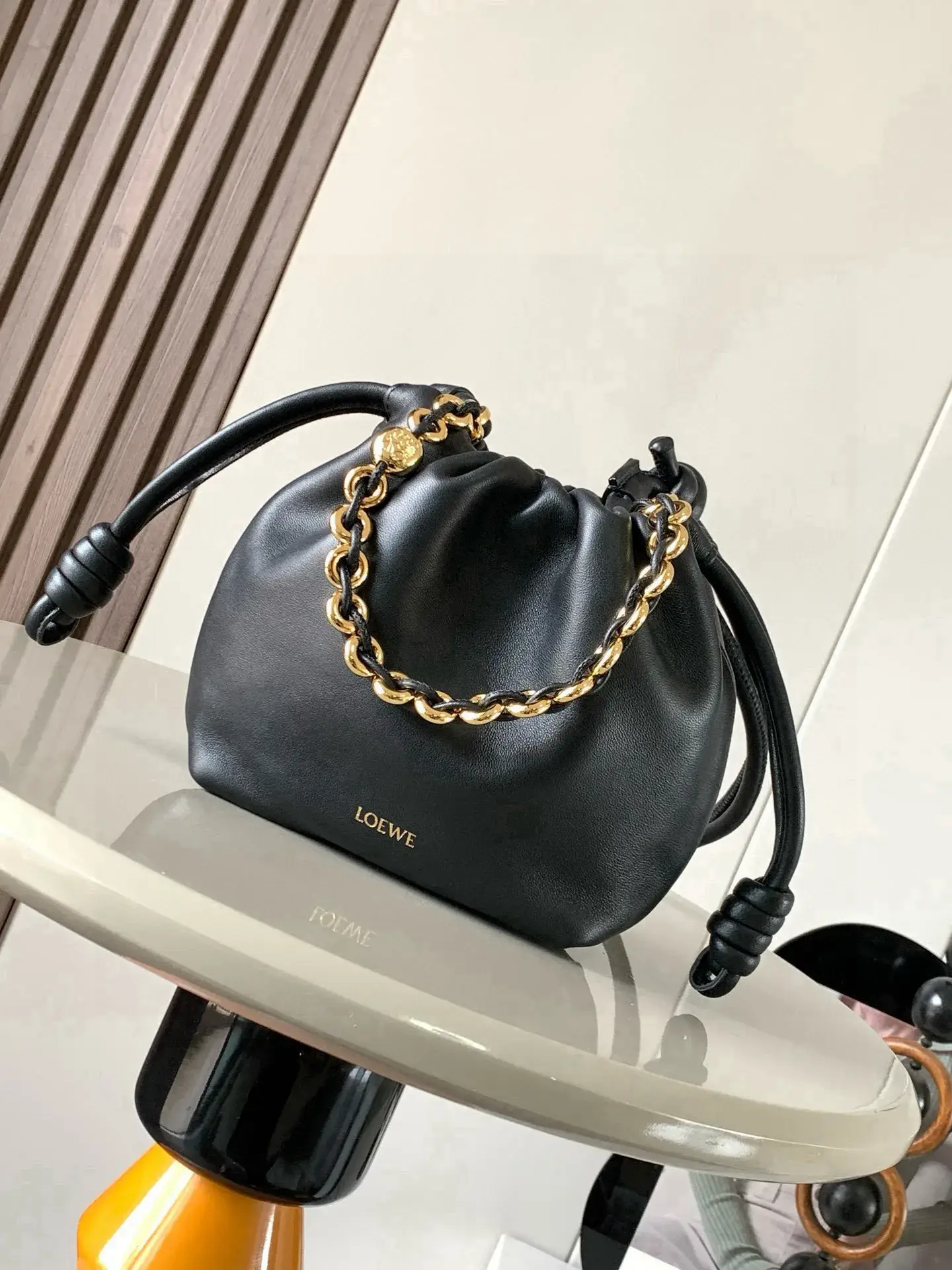Loewe Black Flamenco Lambskin Bucket Bag product photo from LabelPicks