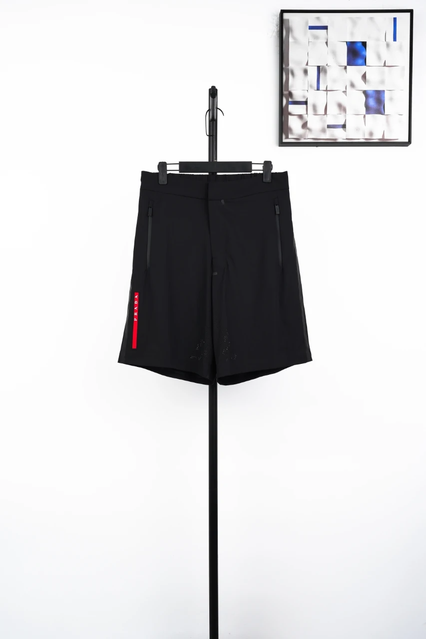 Prada Black Mesh Straight Shorts product photo from LabelPicks