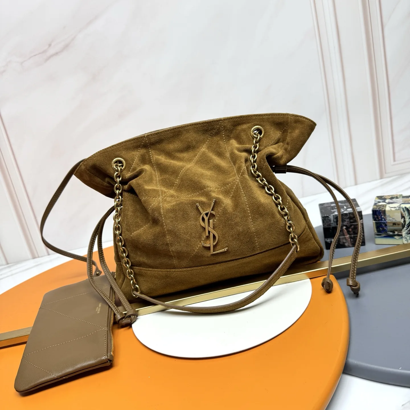 Saint Laurent Brown Jamie Lambskin Bucket Bag product photo from LabelPicks