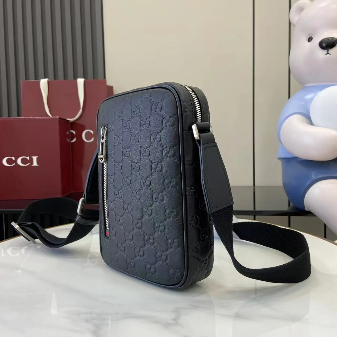 Gucci Black Smooth Leather Crossbody Bag product photo from LabelPicks