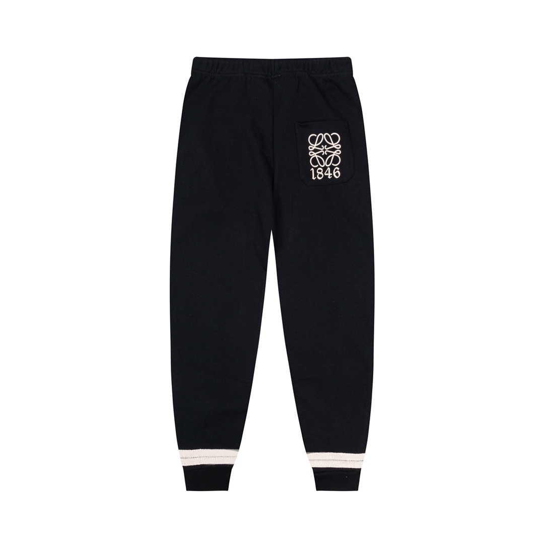 Embroidered Webbing Pocket Drawstring Trousers
