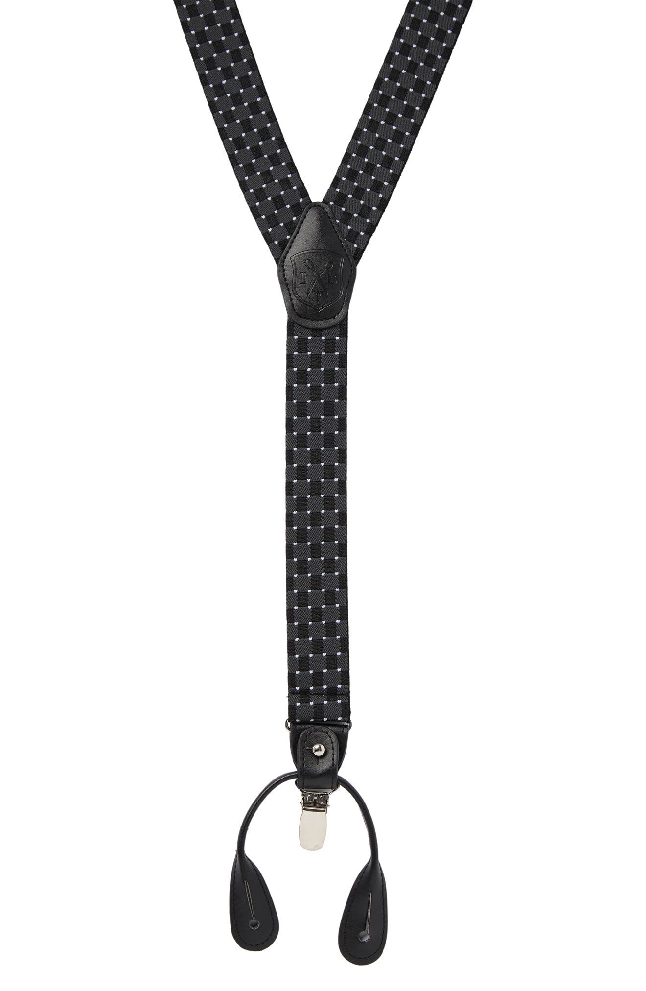 Ike Behar IB Black Geo Suspenders