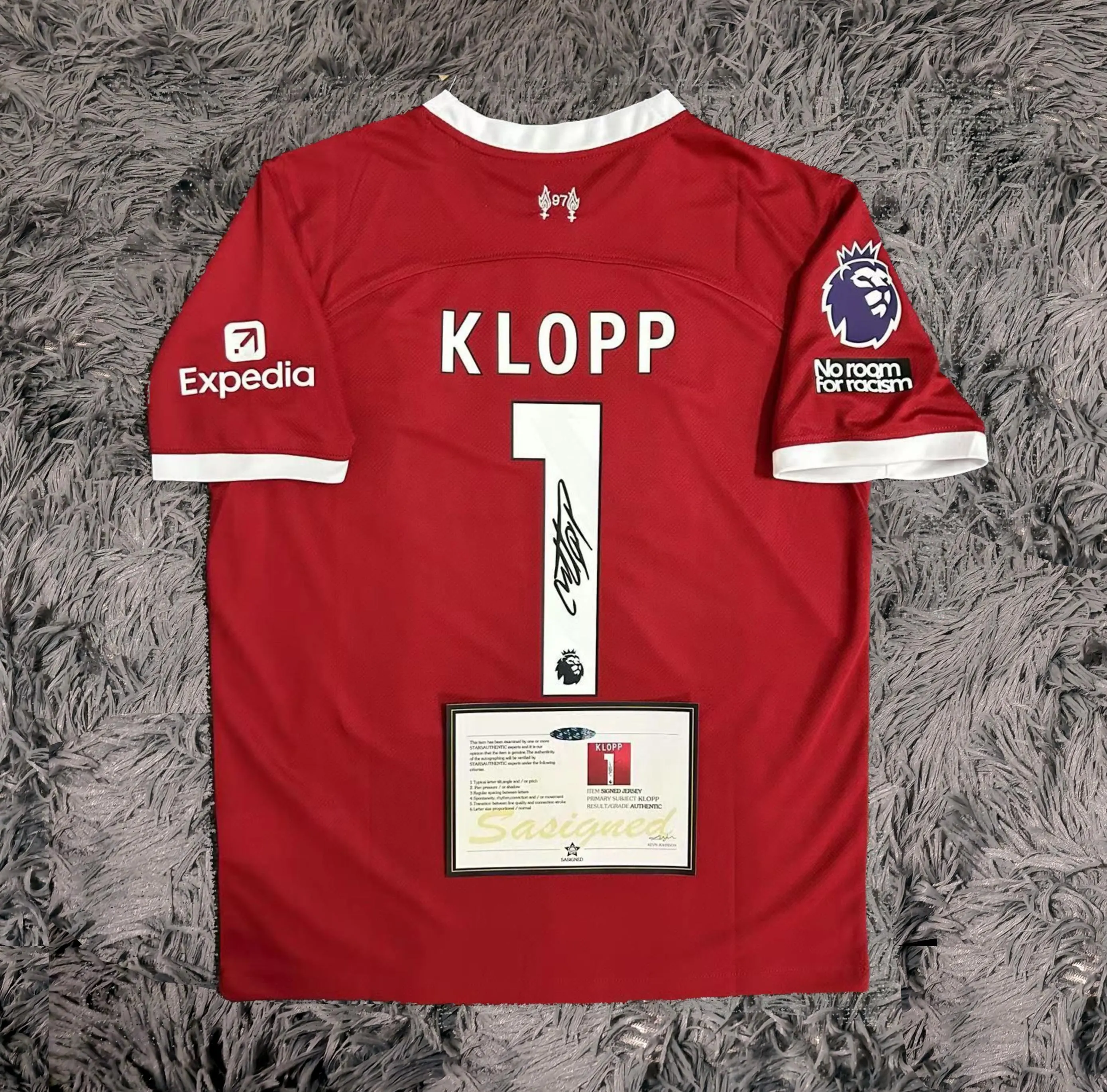 Jurgen Klopp SIGNED Liverpool 23/24 FINAL Home Jersey/Shirt - COA - 2024