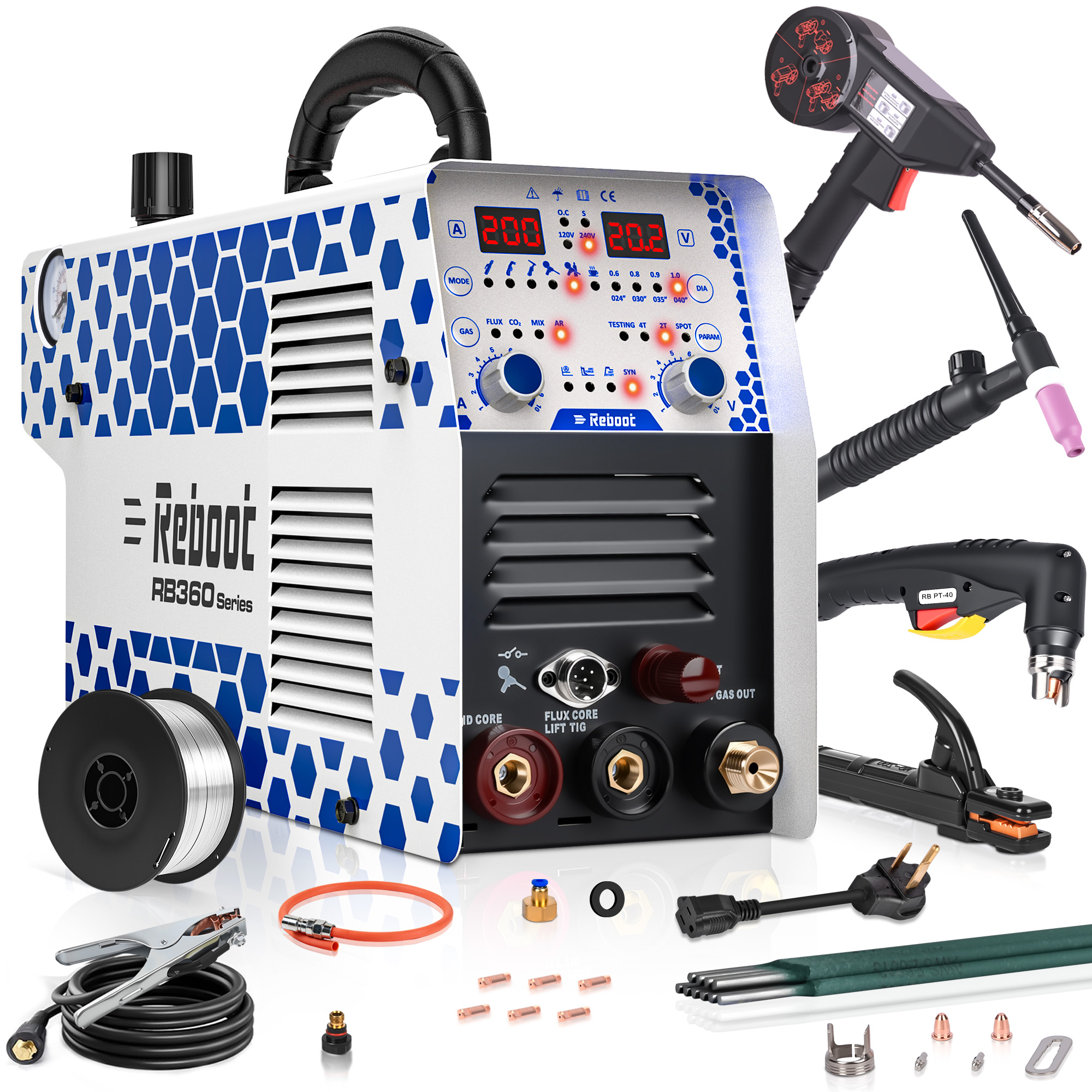 Reboot MIG Welder Plasma Cutter Combo 200A MIG TIG Stick Cut
