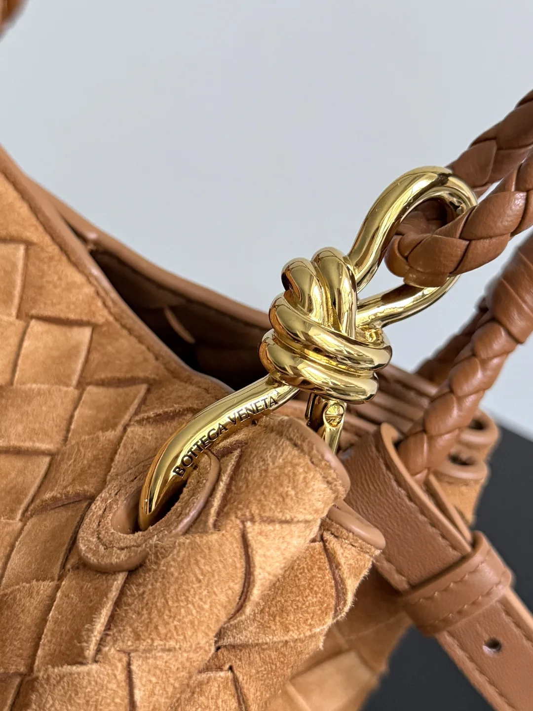 Bottega Veneta Knot Suede Leather Top Handle Bag product photo from LabelPicks