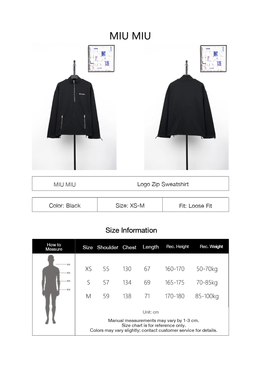 Miu Miu Black Logo Half Zip Fleece Sweatshirt product photo from LabelPicks