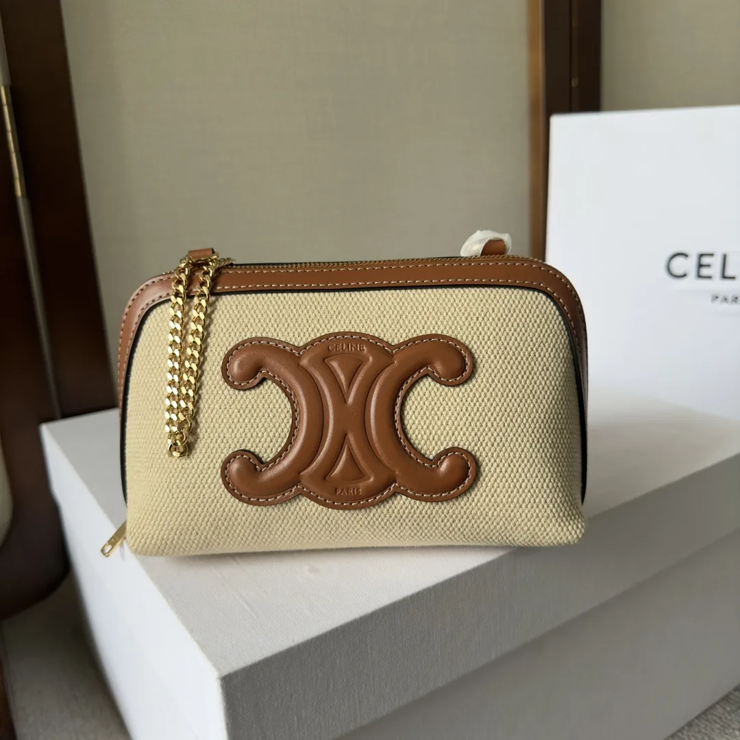 Celine Gold Triomphe Calfskin Shoulder Bag product photo from LabelPicks