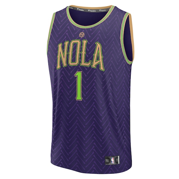 Zion Williamson New Orleans Pelicans  2024/25 Fast Break Player Jersey - City Edition - Purple