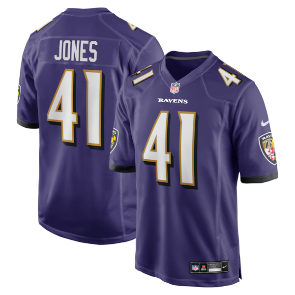 Dre'Mont Jones Baltimore Ravens Nike Team  Game Jersey -  Purple