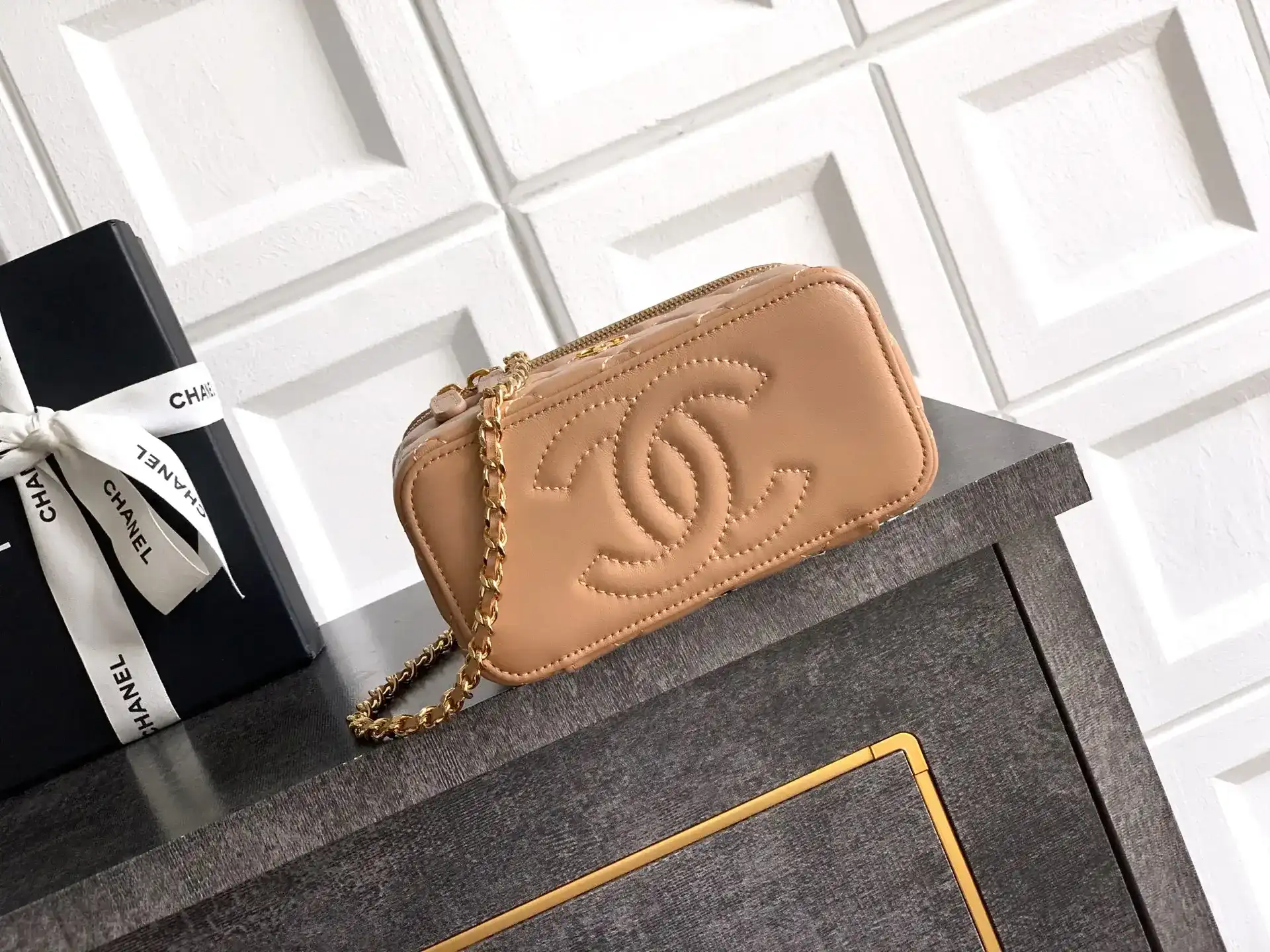 Chanel Brown Quilted Leather Top Handle Bag product photo from LabelPicks