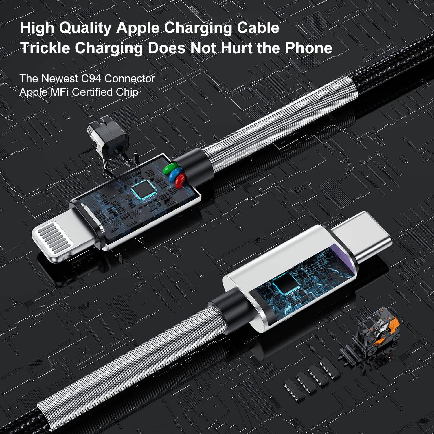 2-Pack 10ft iPhone Fast Charger Cable, [Apple MFi Certified] Long USB-C to Lightning Cable, 10 Feet, High-Speed 10 Feet Apple Charging Cord for Apple iPhone 14/14 Pro Max/13 Mini/12/11/XS/XR/8/7 Plus, iPad