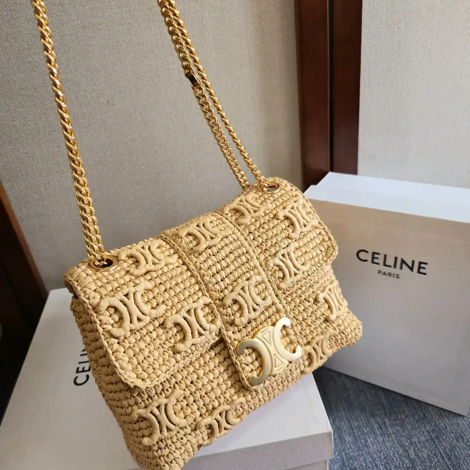 Celine Grained Leather Triomphe Crossbody Bag product photo from LabelPicks