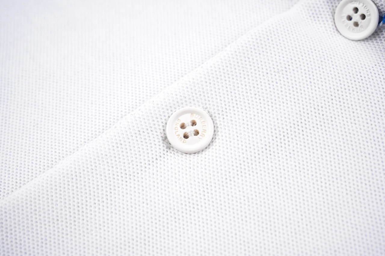 Burberry White Blue Trim Equestrian Knight Polo Shirt product photo from LabelPicks