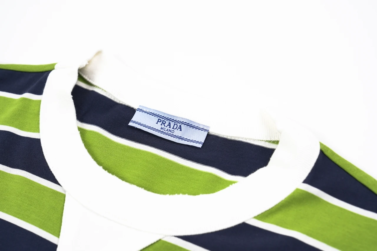 Prada Green Striped Drop-Shoulder Long Sleeve Polo product photo from LabelPicks