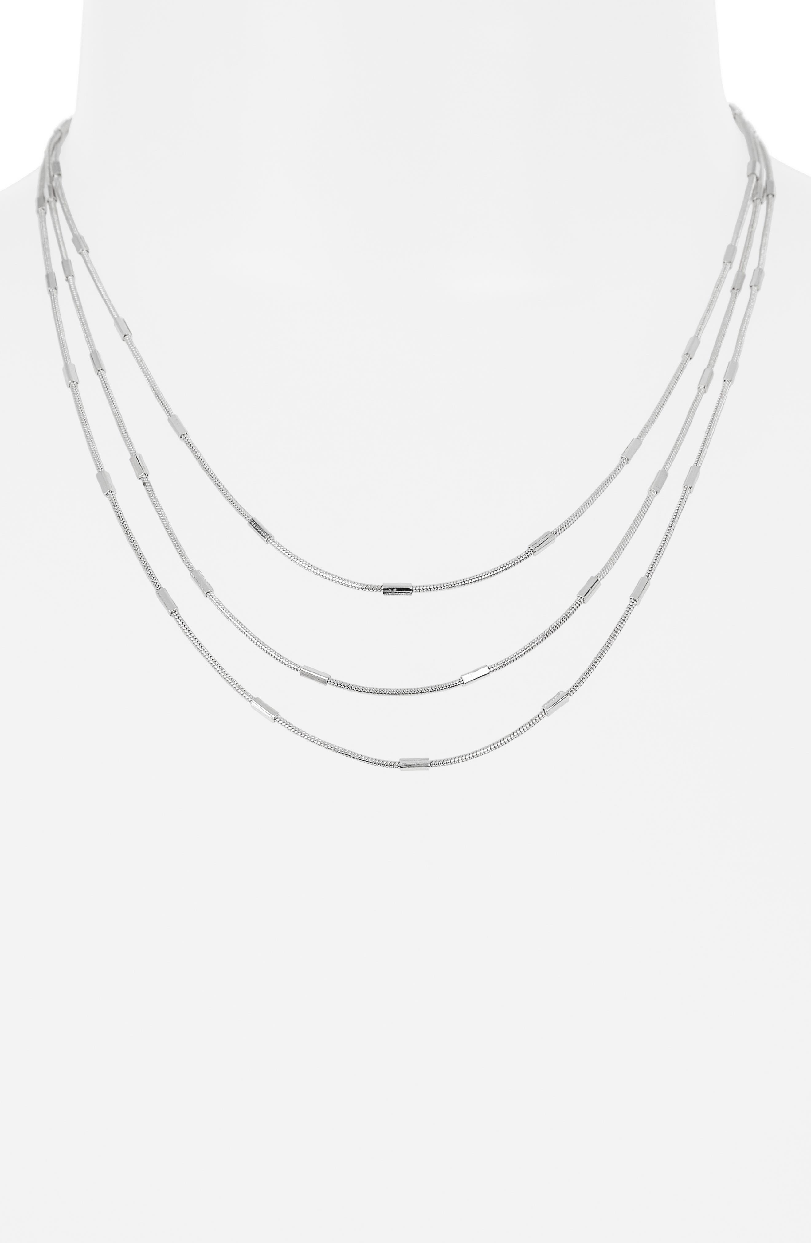 NORDSTROM RACK Triple Layer Bar Chain Necklace