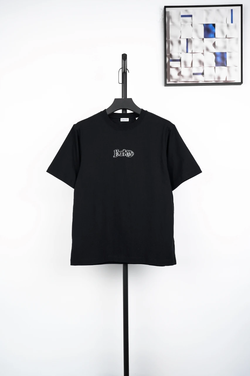 Burberry Black Flocked Letter Crewneck T-Shirt product photo from LabelPicks